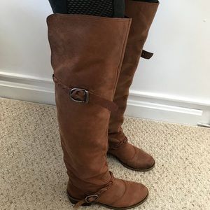 Lucky Brand Brown Leather Over the Knee Boots